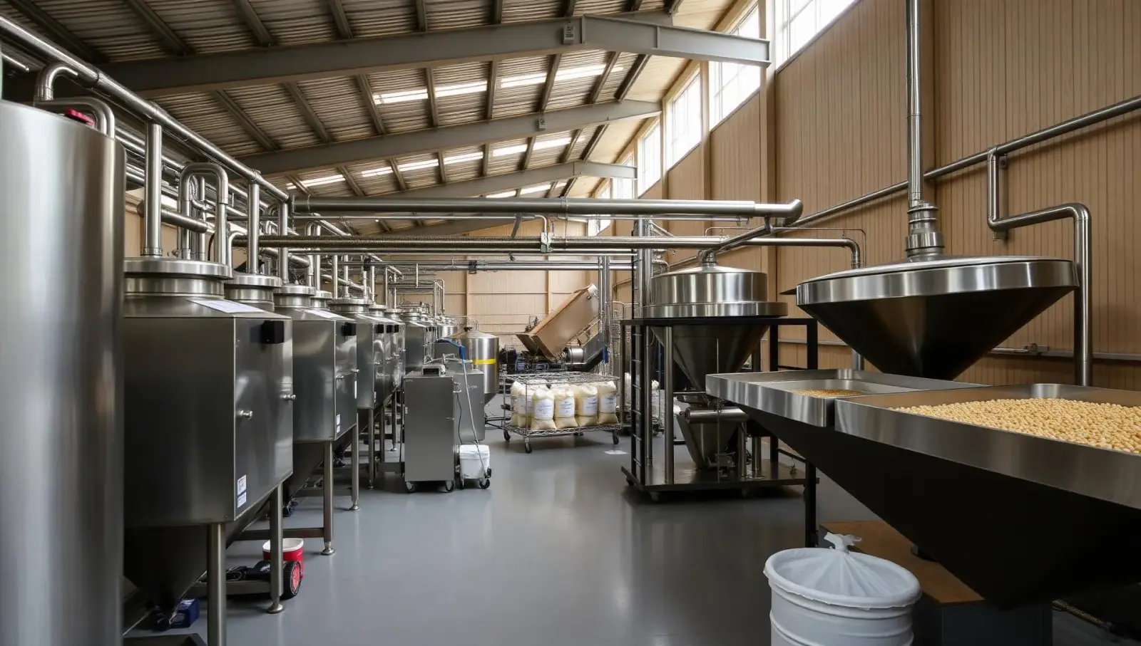 Interior of a modern seed conditioning facility